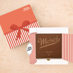 Carte � Croquer - Mod�le Merci Chocolat Lait Coffret Mod�le Cadeau