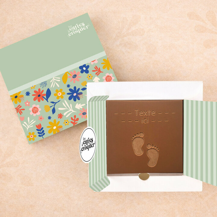Carte � Croquer - Mod�le Petits Pieds Chocolat Lait Coffret Mod�le Fleurs