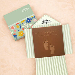 Carte � Croquer - Mod�le Petits Pieds Chocolat Lait Enveloppe Mod�le Fleurs