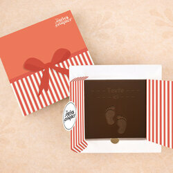 Carte � Croquer - Mod�le Petits Pieds Chocolat Noir Coffret Mod�le Cadeau