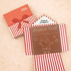 Carte � Croquer - Mod�le Petit p�re No�l Chocolat Lait Enveloppe Mod�le Cadeau