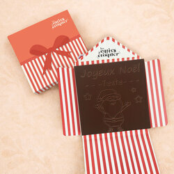 Carte � Croquer - Mod�le Petit p�re No�l Chocolat Noir Enveloppe Mod�le Cadeau