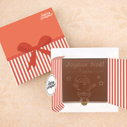Carte � Croquer - Mod�le Petit p�re No�l Chocolat Lait Coffret Mod�le Cadeau