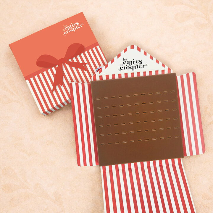 Carte � Croquer - Message Choc - la Carte � Croquer 100% texte Chocolat Lait Enveloppe Mod�le Cadeau
