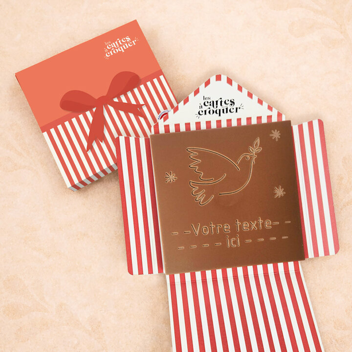 Carte � Croquer - Mod�le Colombe Chocolat Lait Enveloppe Mod�le Cadeau