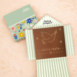 Carte � Croquer - Mod�le Colombe Chocolat Lait Enveloppe Mod�le Fleurs