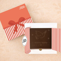 Carte � Croquer - Mod�le Colombe Chocolat Noir Coffret Mod�le Cadeau
