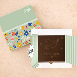 Carte � Croquer - Mod�le Colombe Chocolat Noir Coffret Mod�le Fleurs