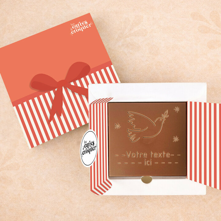 Carte � Croquer - Mod�le Colombe Chocolat Lait Coffret Mod�le Cadeau