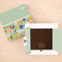 Carte � Croquer - Mod�le Couronne & Etoiles Chocolat Noir Coffret Mod�le Fleurs