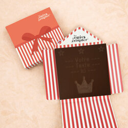 Carte � Croquer - Mod�le Couronne & Etoiles Chocolat Noir Enveloppe Mod�le Cadeau