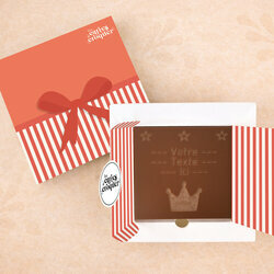 Carte � Croquer - Mod�le Couronne & Etoiles Chocolat Lait Coffret Mod�le Cadeau
