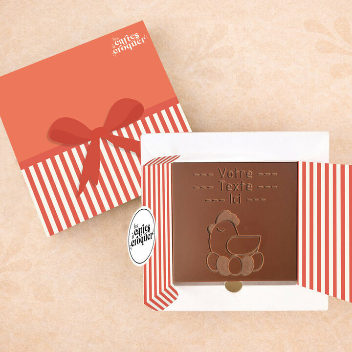 Carte � Croquer - Mod�le Poule Chocolat Lait Coffret Mod�le Cadeau