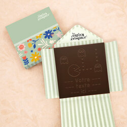 Carte � Croquer - Mod�le Pacman Chocolat Noir Enveloppe Mod�le Fleurs