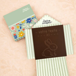 Carte � Croquer - Mod�le Mon lapin Chocolat Noir Enveloppe Mod�le Fleurs