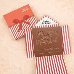 Carte � Croquer - Mod�le Just Married Chocolat Lait Enveloppe Mod�le Cadeau