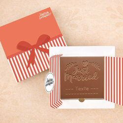 Carte � Croquer - Mod�le Just Married Chocolat Lait Coffret Mod�le Cadeau