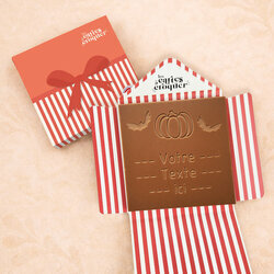 Carte à Croquer - Modèle Citrouille d'Halloween Carte à Croquer - Modèle Citrouille d'Halloween Chocolat Lait Enveloppe Modèle Cadeau