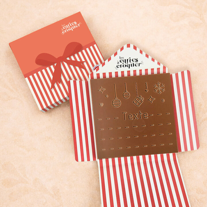 Carte à Croquer - Modèle Joyeuses Fêtes Carte à Croquer - Modèle Joyeuses Fêtes Chocolat Chocolat Lait Enveloppe Modèle Cadeau