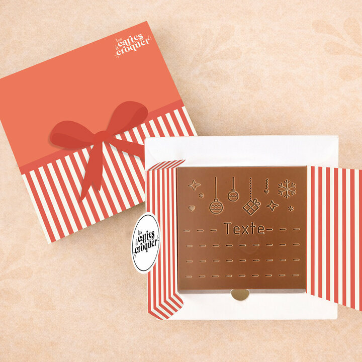 Carte à Croquer - Modèle Joyeuses Fêtes Carte à Croquer - Modèle Joyeuses Fêtes Chocolat Chocolat Lait Coffret Modèle Cadeau
