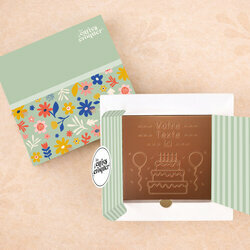 Carte � Croquer - Mod�le G�teau d'anniversaire Chocolat Lait Coffret Mod�le Fleurs