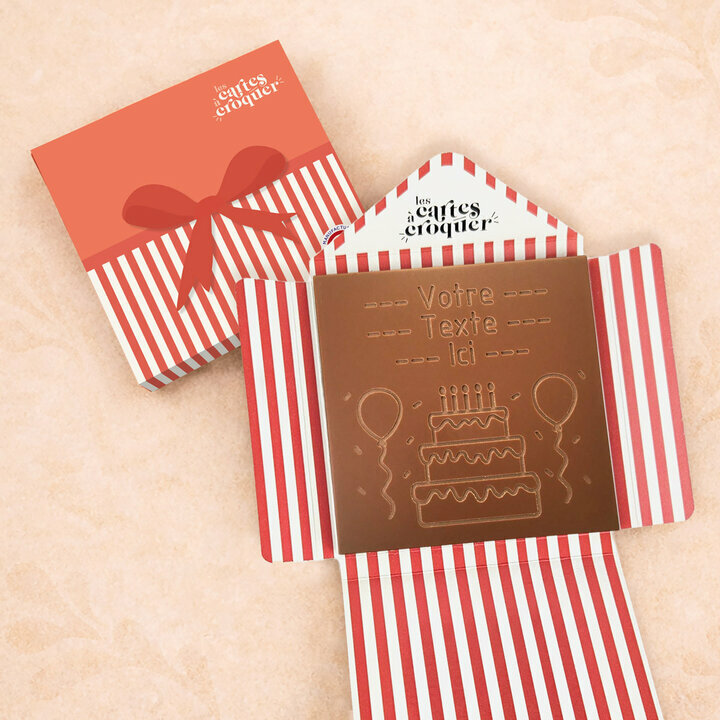 Carte � Croquer - Mod�le G�teau d'anniversaire Chocolat Lait Enveloppe Mod�le Cadeau