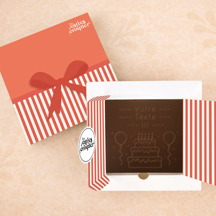 Carte � Croquer - Mod�le G�teau d'anniversaire Chocolat Noir Coffret Mod�le Cadeau