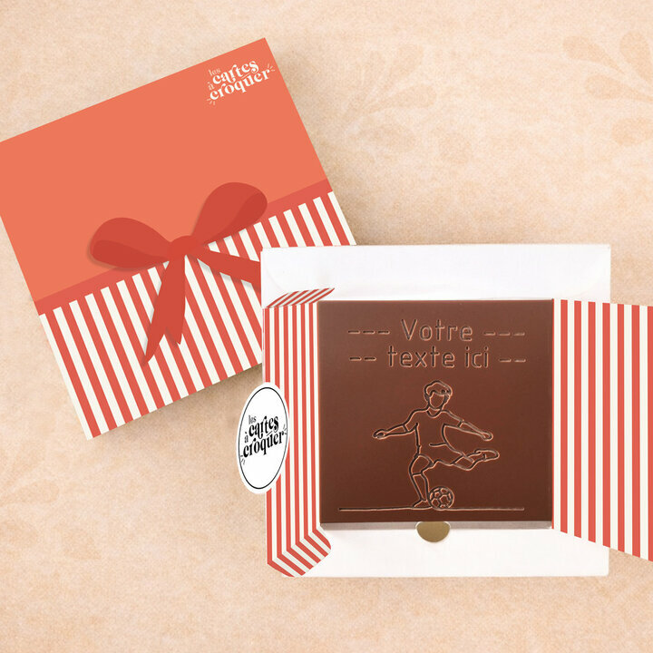 Carte � Croquer - Mod�le Footballer Chocolat Lait Coffret Mod�le Cadeau