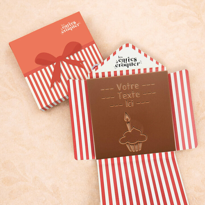 Carte � Croquer - Mod�le Cupcake Chocolat Lait Enveloppe Mod�le Cadeau