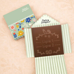 Carte � Croquer - Mod�le Couronne de P�ques Chocolat Lait Enveloppe Mod�le Fleurs
