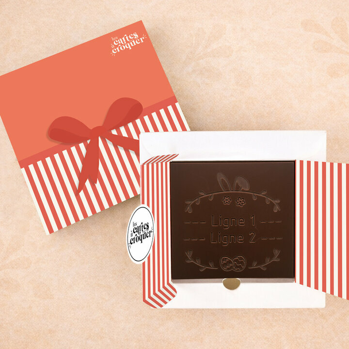 Carte � Croquer - Mod�le Couronne de P�ques Chocolat Noir Coffret Mod�le Cadeau