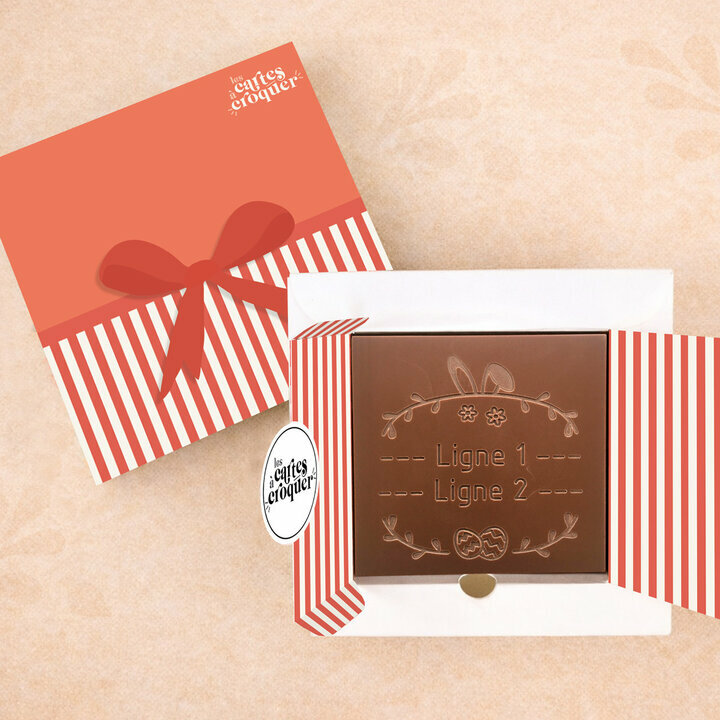 Carte � Croquer - Mod�le Couronne de P�ques Chocolat Lait Coffret Mod�le Cadeau