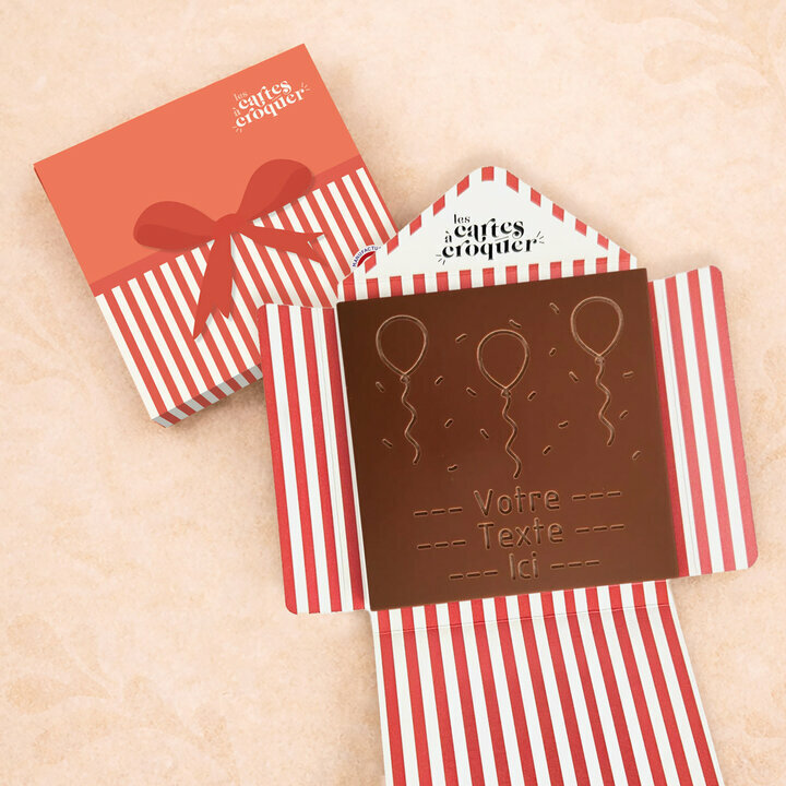 Carte � Croquer - Mod�le Ballons & Cotillons Chocolat Lait Coffret Mod�le Cadeau