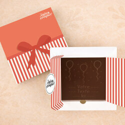 Carte � Croquer - Mod�le Ballons & Cotillons Chocolat Noir Coffret Mod�le Cadeau
