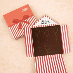 Carte � Croquer - Mod�le Ballons & Cotillons Chocolat Noir Enveloppe Mod�le Cadeau