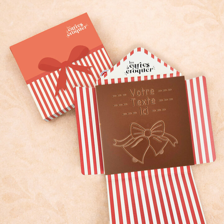 Carte � Croquer - Mod�le Cloches de P�ques Chocolat Lait Enveloppe Mod�le Cadeau