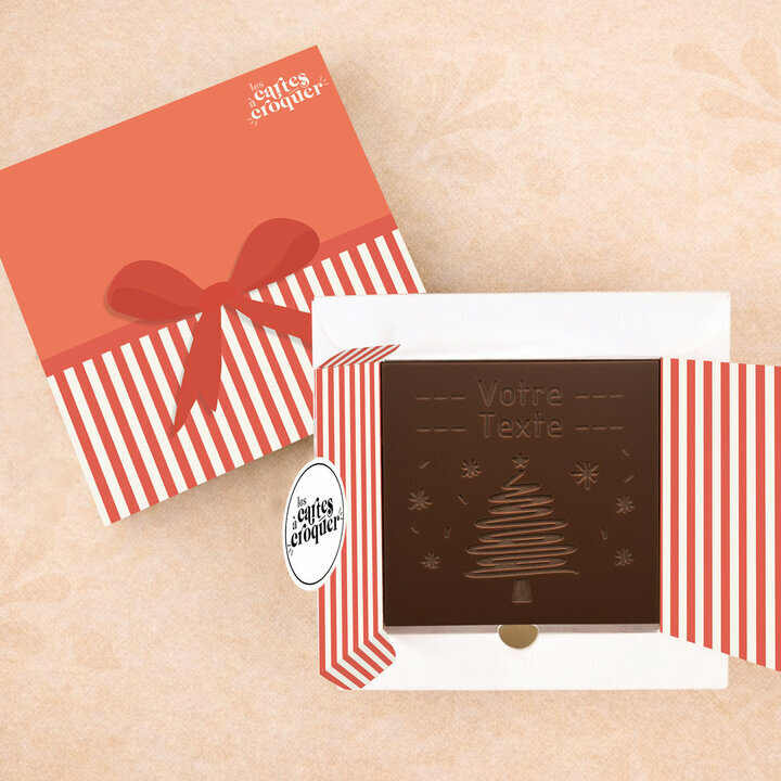 Carte à Croquer - Modèle Sapin Carte à Croquer - Modèle Sapin Chocolat Noir Coffret Modèle Cadeau