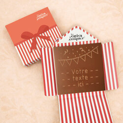Carte � Croquer - Mod�le Fanions et Cotillons Chocolat Lait Enveloppe Mod�le Cadeau