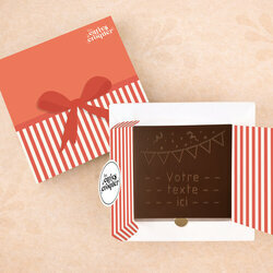 Carte � Croquer - Mod�le Fanions et Cotillons Chocolat Noir Coffret Mod�le Cadeau