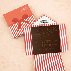 Carte � Croquer - Mod�le Fanions et Cotillons Chocolat Noir Enveloppe Mod�le Cadeau