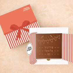 Carte � Croquer - Mod�le Fanions et Cotillons Chocolat Lait Coffret Mod�le Cadeau