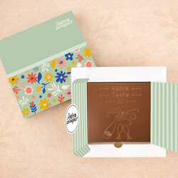 Carte � Croquer - Mod�le Champagne Chocolat Lait Coffret Mod�le Fleurs