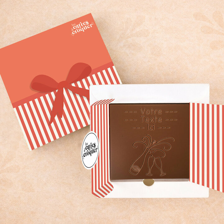 Carte � Croquer - Mod�le Champagne Chocolat Lait Coffret Mod�le Cadeau
