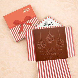 Carte � Croquer - Mod�le Boules de No�l Chocolat Lait Enveloppe Mod�le Cadeau