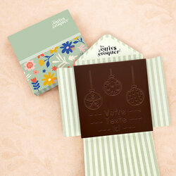 Carte � Croquer - Mod�le Boules de No�l Chocolat Noir Enveloppe Mod�le Fleurs