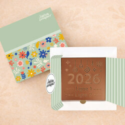 Carte � Croquer - Mod�le Nouvel An Chocolat Lait Coffret Mod�le Fleurs