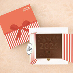Carte � Croquer - Mod�le Nouvel An Chocolat Noir Coffret Mod�le Noeud