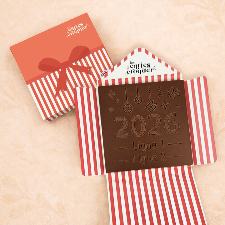 Carte � Croquer - Mod�le Nouvel An Chocolat Noir Enveloppe Mod�le Noeud