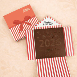 Carte � Croquer - Mod�le Nouvel An Chocolat Noir Enveloppe Mod�le Noeud