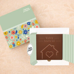 Carte � Croquer - Maison de coeur Chocolat Lait Coffret Fleurs
